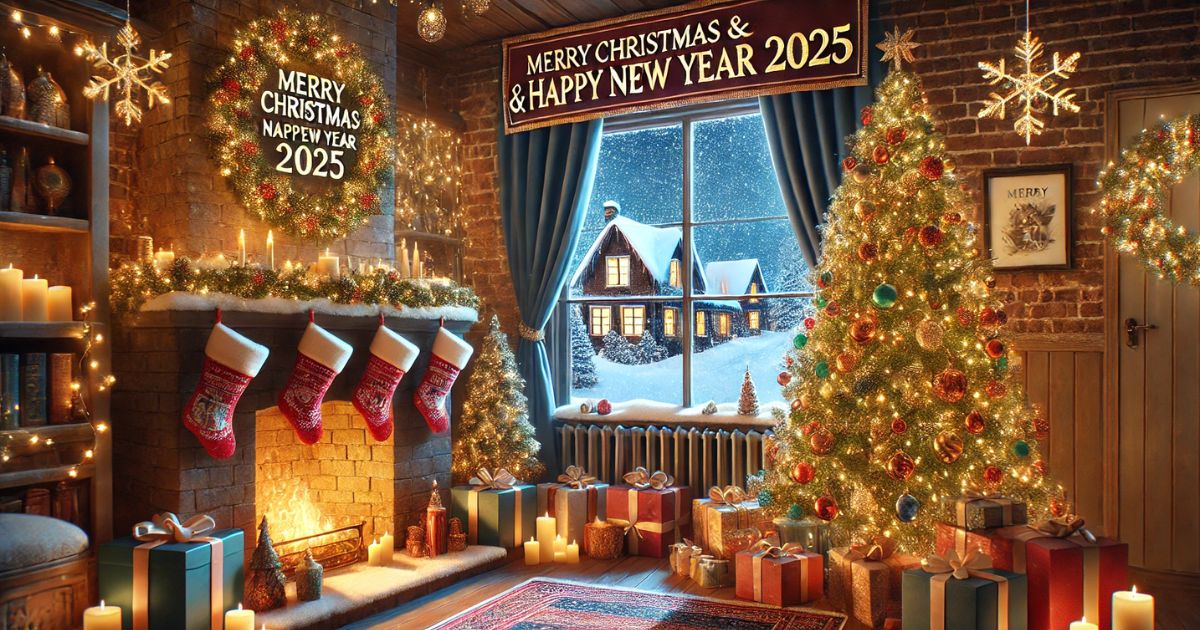 90 Festive merry christmas & happy new year 2025 image