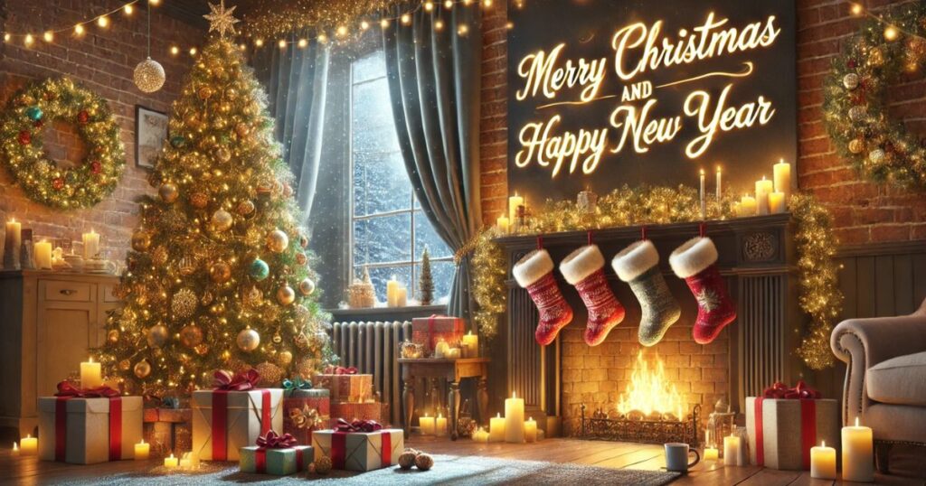 Merry Christmas and Happy New Year Wishes Images
