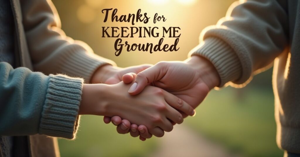 Thanks for Keeping Me Grounded