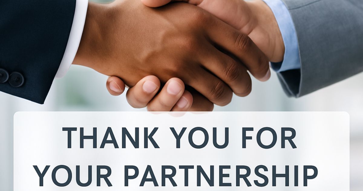 30 Other Ways to say “Thank You for Your Partnership” (+ Messages)