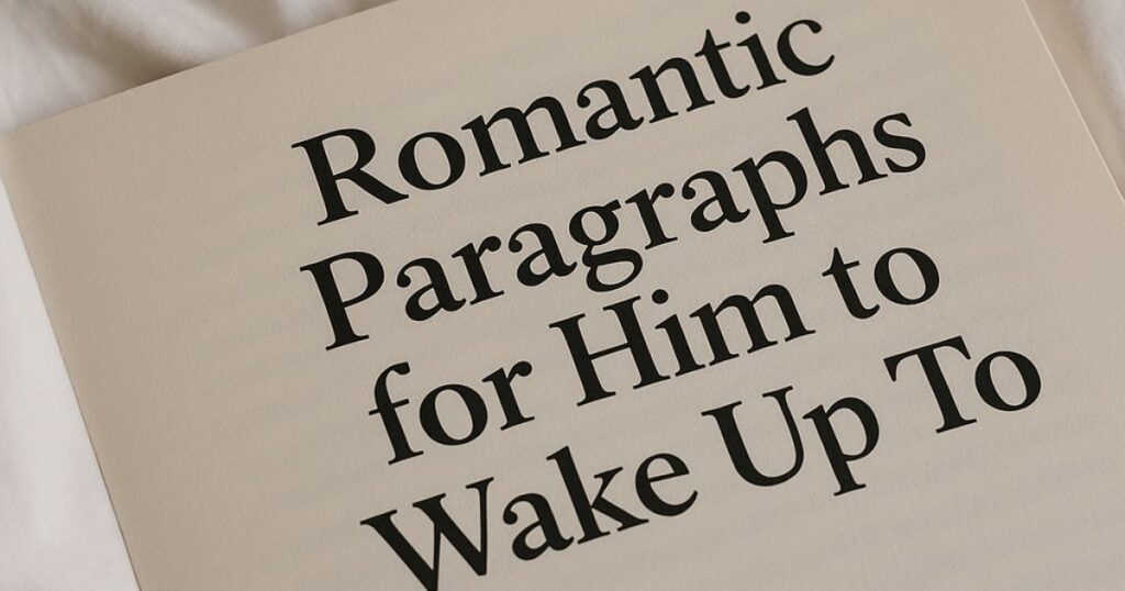 Romantic Paragraphs for Him to Wake Up To