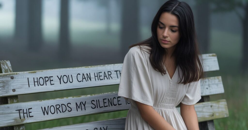 I hope you can hear the words my silence is trying to say