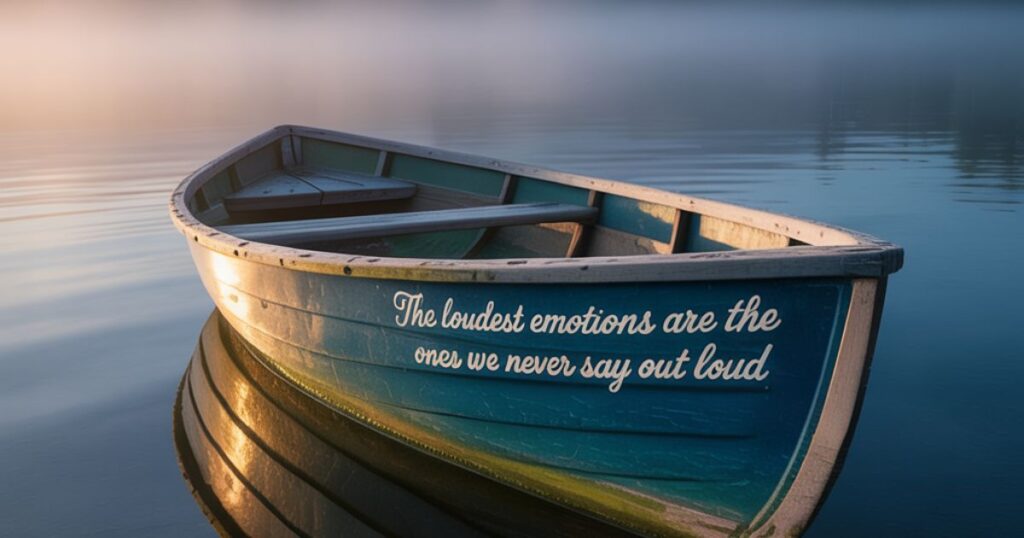 The loudest emotions are the ones we never say out loud