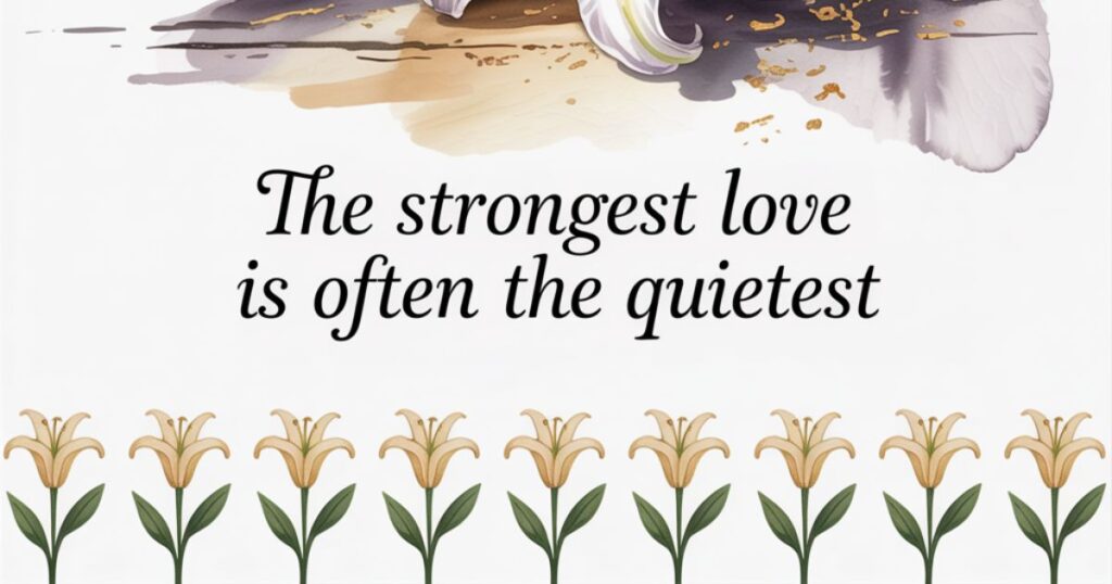 The strongest love is often the quietest