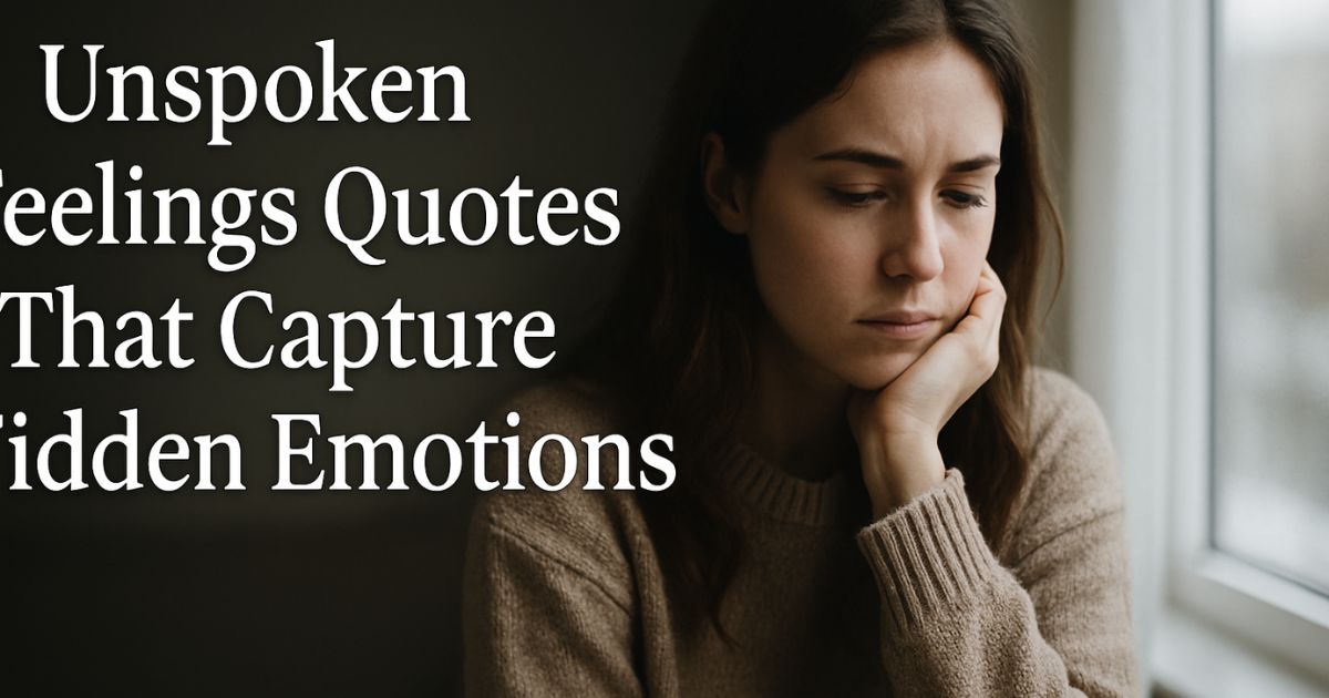 Unspoken Feelings Quotes That Capture Hidden Emotions
