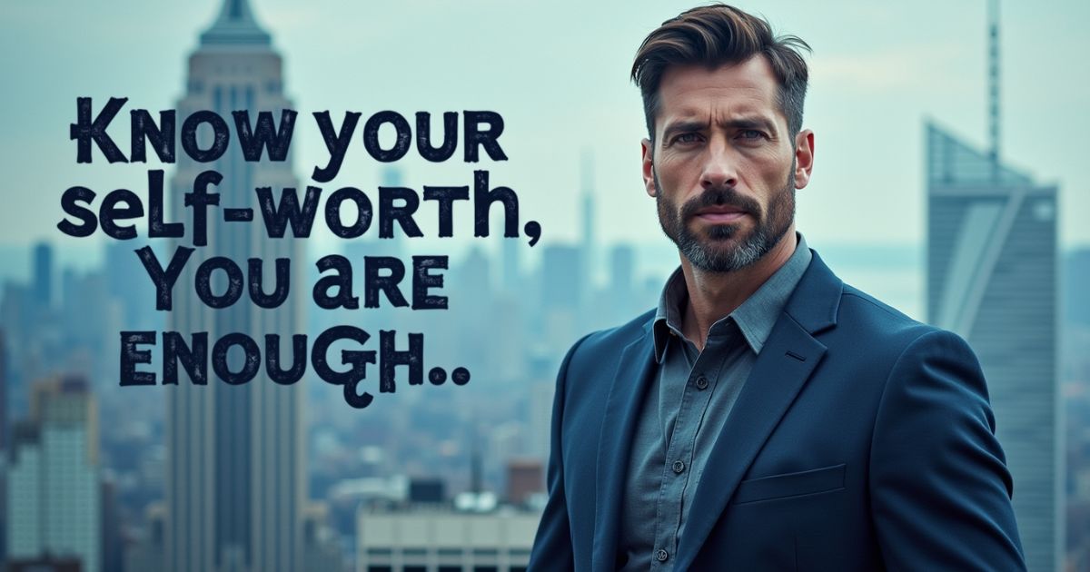Know your self-worth quotes to boost confidence for men